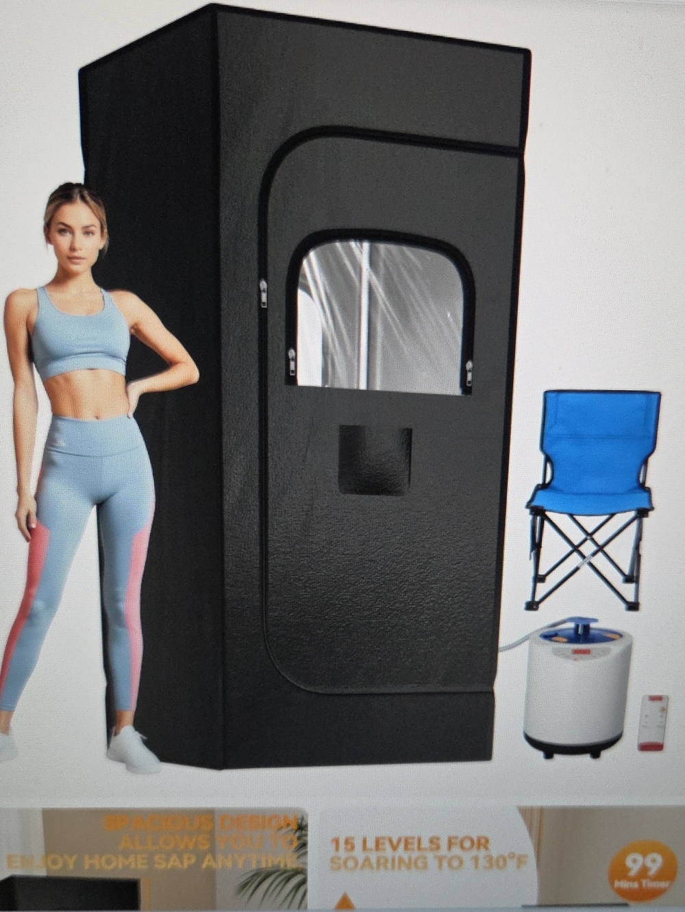 Portable Black Home Steam Sauna Tent